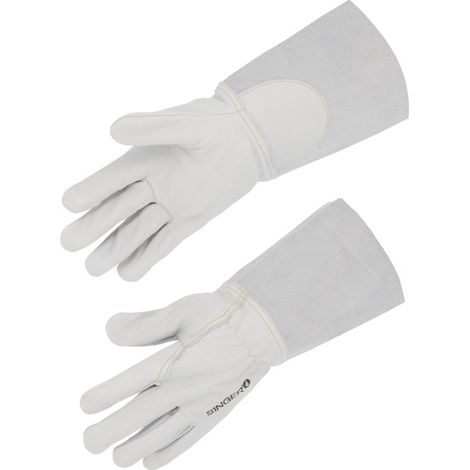 Gant cuir Tout fleur de chèvre Manchette croûte de bovin de 15 cm - SINGER - 51CHV T7