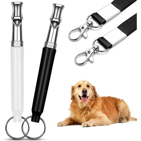 De Sifflet Chien, Sifflet pour Chien pour Le Rappel, Sifflet Ultrason Chien Anti Aboiement, avec LanièRe, 2 Paquets (1/5)