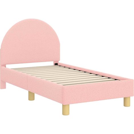 Toddler Bed Frame with Headboard Pink 70 x 140 cm Bouclé vidaXL