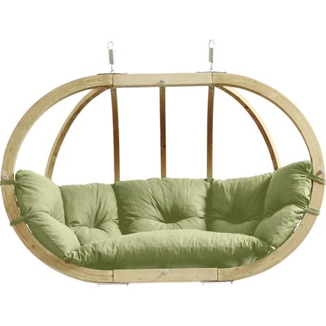 AMAZONAS Mehrpersonen Hängesessel Globo Royal Chair Oliva inkl. Sitzkissen und zwei Spiralfedern