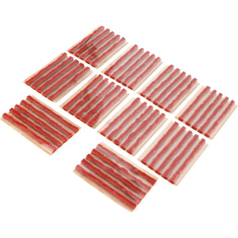 50 mèches de réparation de pneus tubeless 100 x 6 mm, en caoutchouc, pour voiture et moto (marron) (1/5)