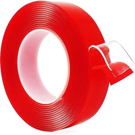 Ruban adhésif double face 30 mm x 10 m, ruban adhésif double face résistant, ruban adhésif transparent, ruban adhésif double face multifonctionnel (1/5)