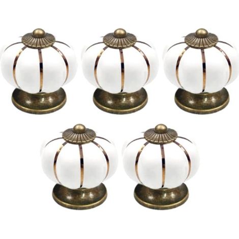 pièces - Bouton de meuble - Boutons d'armoire - céramique - blanc - 353538 mm - Boutons de porte pour armoires - Fixations pour meuble - Facile à installer - Durable et élégant (1/4)