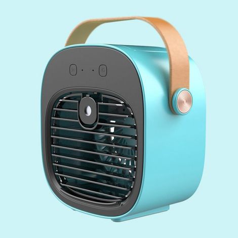 Climatiseur portable rechargeab ventilateur de refroidissement personnel à 3 vitesses avec humidificateur bleu (1/5)