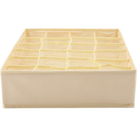 Organisateur de tiroir pour sous-vêtements, boîte de rangement soutiens-gorge et chaussettes, couleur beige (1/5)