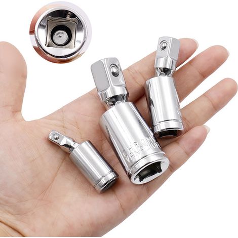 Jeu de 3 douilles à impact pneumatiques pivotantes et universelles de 1/4 po, 3/8 po et 1/2 po (1/5)