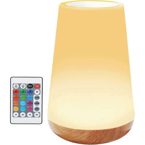 Veilleuse LED tactile pour chambre d'enfant, lampe de chevet rechargeable à intensité variable avec télécommande et minuterie (1/5)