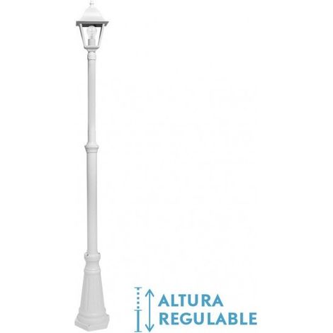 Lampione Spica da esterno in alluminio 1xe27 bianco ip44 220x20x20x20 cm regolabile in altezza (1/3)