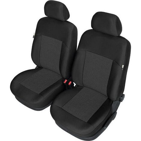 Komplettset 1+1 Kegel-Sitzbezüge für zwei einzelne Vordersitze, Ford Focus 2003–2014 (Mk2/Mk3), schwarz, Textil