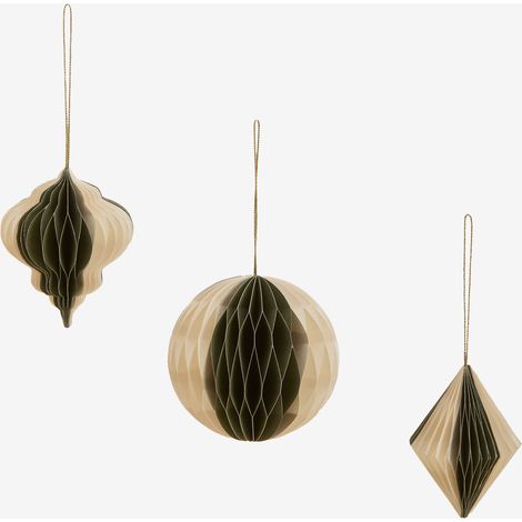 Set di 3 decorazioni natalizie in carta Doreimi SKLUM