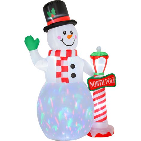 Décoration de Noël pliable blanc pour salon Noël, bonhomme neige gonflable, éclairage LED, souffleur, (1/5)