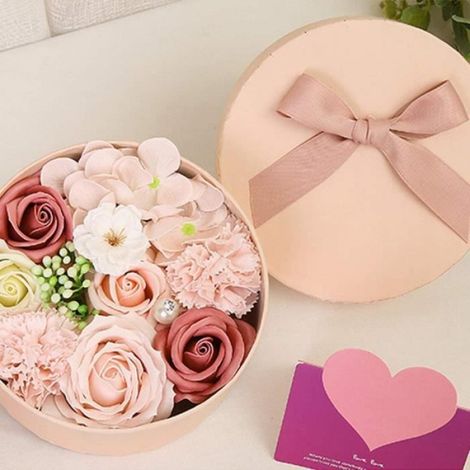 XYDZ Coffret Cadeau Fleur de Savon Rose Artificiel, Coffret Cadeau Rose Savon,pour Mariage, Fecircte des Megraveres, Saint Valenti (1/4)