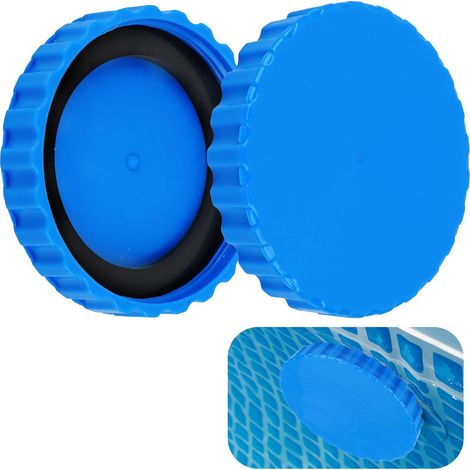 Lot de 2 Bouchons d'hiver pour Piscine - Résistant au Gel et étanche - pour raccords avec Joints Assortis (9cm)