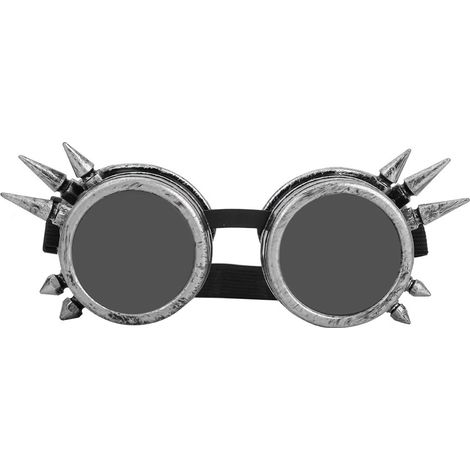 Ortviai Lunettes Rétro Steampunk à Double Lentille Antivents en ABS – Argent Vieilli, Lunettes de Protection (1/5)