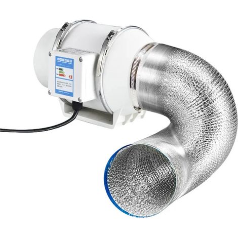 Fuleadture 230mm Extracteur d'air 540m³/h 75W, 2500R/Min,Comprend un tube de 3M,Ventilateur d'extraction à fort débit d'air, Économe en énergie (6 inch) (1/5)