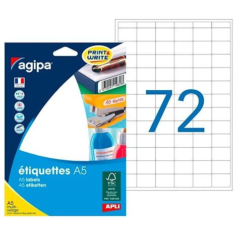 Etiquette adhesive A5 16x22 - Étui 1152