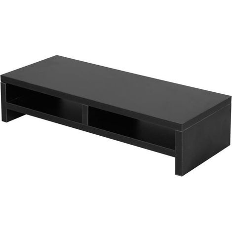 Moniteur de bureau à 2 niveaux étagère socle TV LCD ordinateur portable PC Riser d\'écran noir-YUX (1/4)