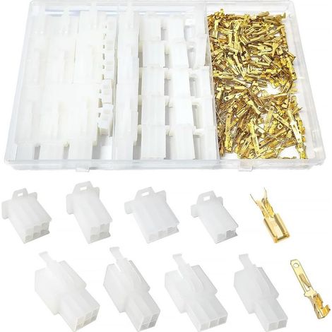 190-piece automotive connector kit, 2.8mm – 2, 3, 4, 6 pins – Storage box – Insulating plastic and tinned copper (1/5)