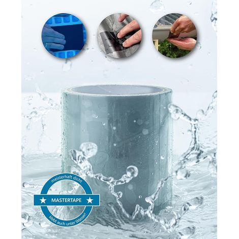 Nastro adesivo impermeabile extra forte per riparazioni anche sott’acqua 10 x 152 cm - Colore: Trasparente