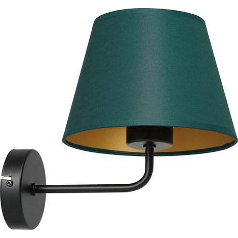Applique Arden nero/verde oro conico E27 15W Luminex