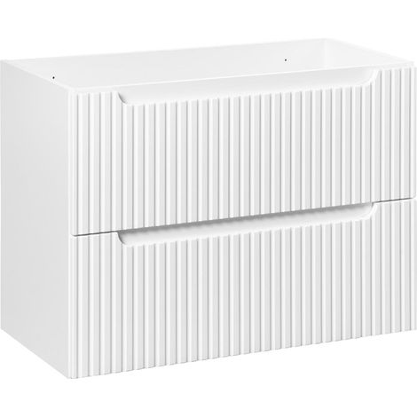 Waschtischunterschrank 80cm Riva mit 2 Schubladen, Weiß (1/5)