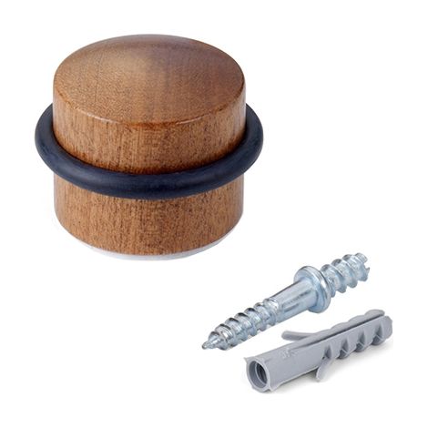Fermaporta in legno di sapelly tondo con vite 3045-0 inofix (1/2)