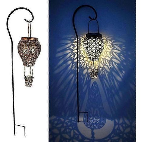 Solar-Heißluftballon-Licht, Metall-Hohllaterne, wasserdicht, für den Außenbereich, neu (1/2)
