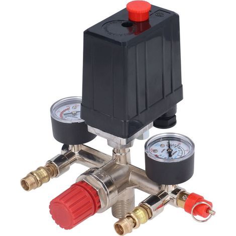 Kit de soupape de pression pour compresseur d'air avec régulateur et interrupteur vertical 90‑120PSI AC 240V/380V (1/5)