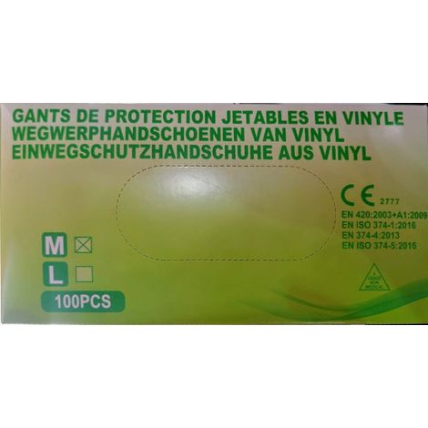 Transparente Vinylhandschuhe für Jettables, 100 Stück – Größe M