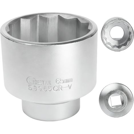 65-mm-Steckschlüssel (3/4") mit 12 Punkten, 3/4"-Steckschlüssel (65 mm) für CR-MO-Schraubenschlüssel (weiß) (1/5)