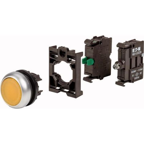 Bouton poussoir lumineux appareil complet 000132616 EATON M22 DL Y K10LED230 BVP
