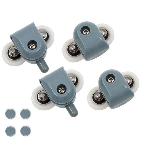 pares de rodillos dobles para mamparas de ducha, 25 mm, para puertas de ducha, poleas, duraderas, para puertas correderas dobles, puertas de cristal, espesor aproximado de 3 a 6 mm