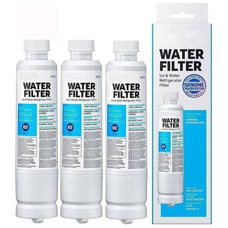 Original-Wasserfilter für Kühlschrank und Eis, Aktivkohleblockfiltration für sauberes, klares Trinkwasser, 6 Monate Lebensdauer, HAF-CIN/EXP, DA97-17376B, DA97-08006C, 3er-Pack (1/3)