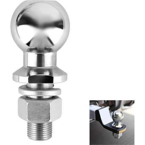 Boule d'attelage de remorque 50 mm 3,5 T Boulon droit pour rail agricole Diamètre 25 mm Tête sphérique pour tracteur jusqu'à 3,5 tonnes (1/5)