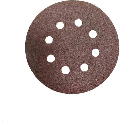 Kit 5 fogli carta abrasiva 8 fori per polvere carta vetrata grana P120 per levigare smussare pulire legno o metallo 125mm (1/2)