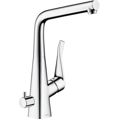 Hansgrohe Mitigeur monocommande cuisine 320mm avec robinet d'arrêt Metris Select Chromé 14888000 (1/3)
