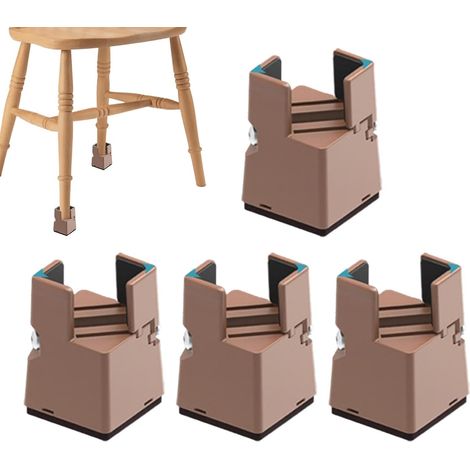 Rehausseurs de pieds de table Blocs élévateurs de lit robustes 4 rehausseurs de meubles pour canapé, bureau et chaise, rehausseur de hauteur réglable pour un confort amélioré et une (1/5)