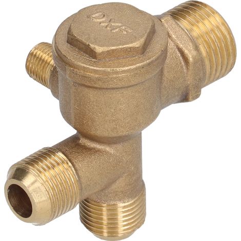 Ersatzteile für Luftkompressorventile: Messing-4-Wege-Doppelrohr-Rückschlagventil, Zubehör, 10 x 16 x 16 x 20,5 mm / 0,4 x 0,6 x 0,6 x 0,8 Zoll (1/5)