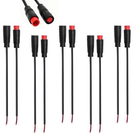 connettori impermeabili a 2 poli IP65, cavo da 20 cm, spina maschio/femmina, connettore elettrico impermeabile a 2 pin per illuminazione di biciclette, e-bike, sensori, uso esterno. (1/5)