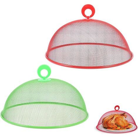 2 Pièces Cloche Alimentaire Metal, Maille Fine 30cm, Protection Insectes, Pour Bbq Pique-Nique Fêtes
