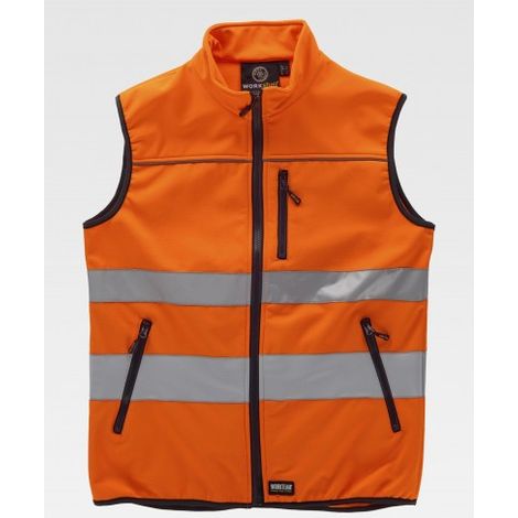 Chaleco workshell de Alta Visibilidad en tejido Ripstop WORKTEAM C2920