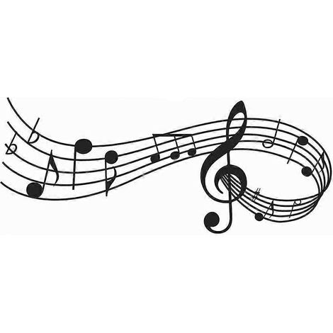 Sticker mural décoratif avec notes de musique, papier peint mural amovible en vinyle à poser soi-même, idéal pour la chambre d'enfant ou la salle de musique et de danse - Mode (1/5)