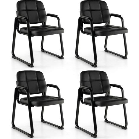 COSTWAY 4Pcs Waiting Room Chairs Meeting Room Chairs Reception Guest Chairs (1/5)