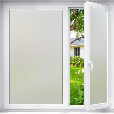 Film de protection pour vitres en dépoli autocollant opaque pour UV revêtement en vinyle statique sans colle 75 x 200 cm Verre (1/4)