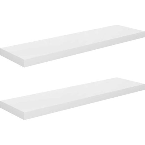 Maison Exclusive - Schweberegale 2 Stk. Hochglanz-Weiß 90x23,5x3,
