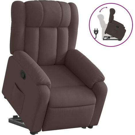 Chaise longue en tissu, design ergonomique, dossier inclinable, assise rembourrée, couleur marron foncé – pour salon, chambre ou espace détente (1/5)