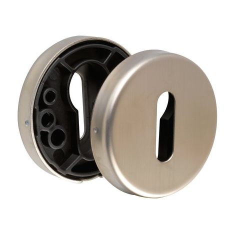 Rosace pour porte inox brossé 53mm – Vissage avec vis incluses – Compatible gamme LC – 81572