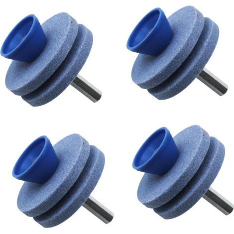 set of 34 double-layer lawnmower blade sharpeners, compatible with most drill bits. Blue (1/5)