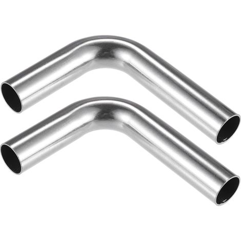 Tuyau Coude Échappement 2pcs Pour Voiture Acier Inox 304 Argent, 0.75" OD, 100mm/4" Et 80mm/3.15" Longueur, Épaisseur 1mm, Universel Pour Voiture Et Camion (1/5)