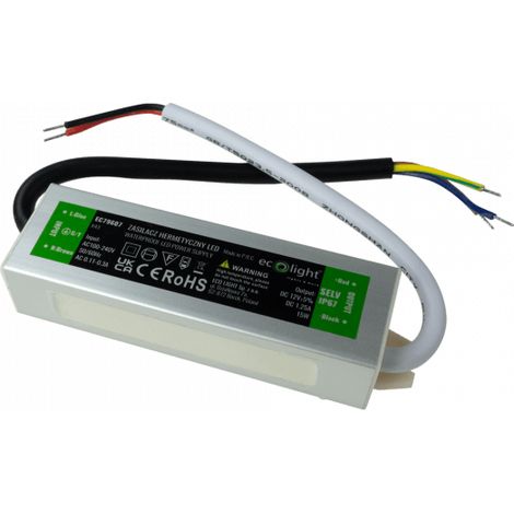 Alimentation LED étanche IP67 15W 12V 1,25A Ecolight